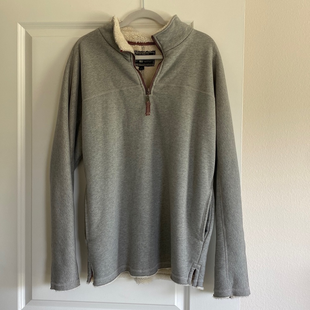 True Grit Oversized Grey Quarter Zip Sweatshirt